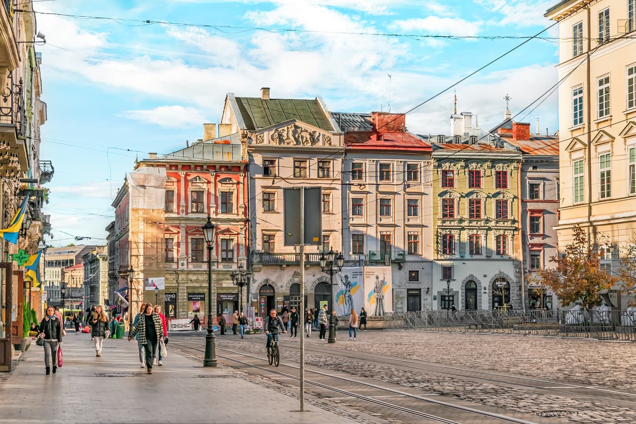 A vibrant city skyline with iconic landmarks and bustling streets, showcasing urban energy and charm